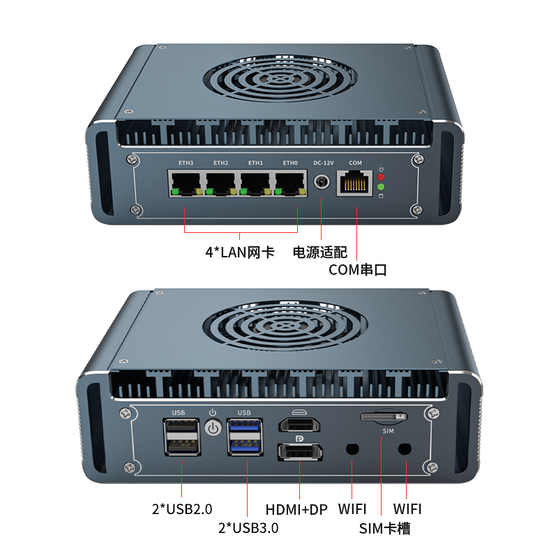 Pfsense Firewall Router 2.5G 4 I226 - 2.5GファンミニPCルーター 13620H 第12世代インテル 4*i226 LAN Celeron