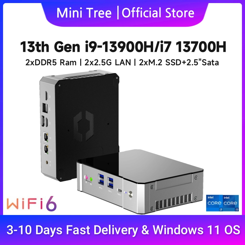 Intel Core I9 13900H Mini Pc - Windows 11, Intel Core i9, 13900時間,ddr5,pcie4.0,ゲームおよびデスクトップ用の4つのディスプレイを備えたミニPC,クアッドコア