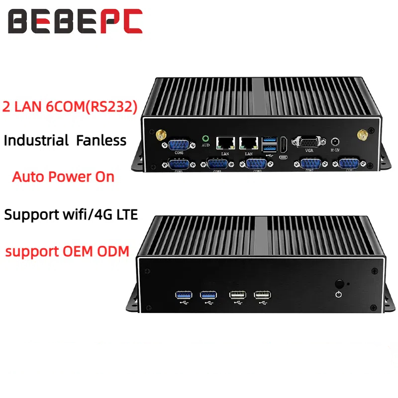 Fanless Industrial Pc Rs485 Core I7 - ミニ産業用 PC ファンレスデュアル LAN 6*COM 4G