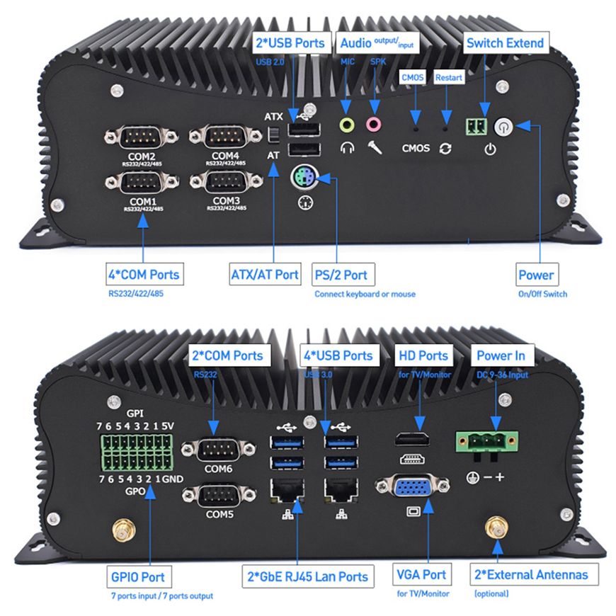 第13世代ファンレスミニ産業用PC Intel Core i - Fanless Industrial Pc Rs485 Core I7 のレビューと価格