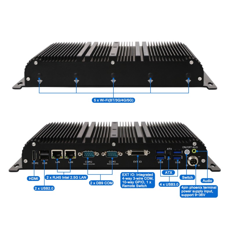 産業用ファンレスエッジAI PC Core i5 1235U - Fanless Industrial Pc Rs485 Core I7 のレビューと価格