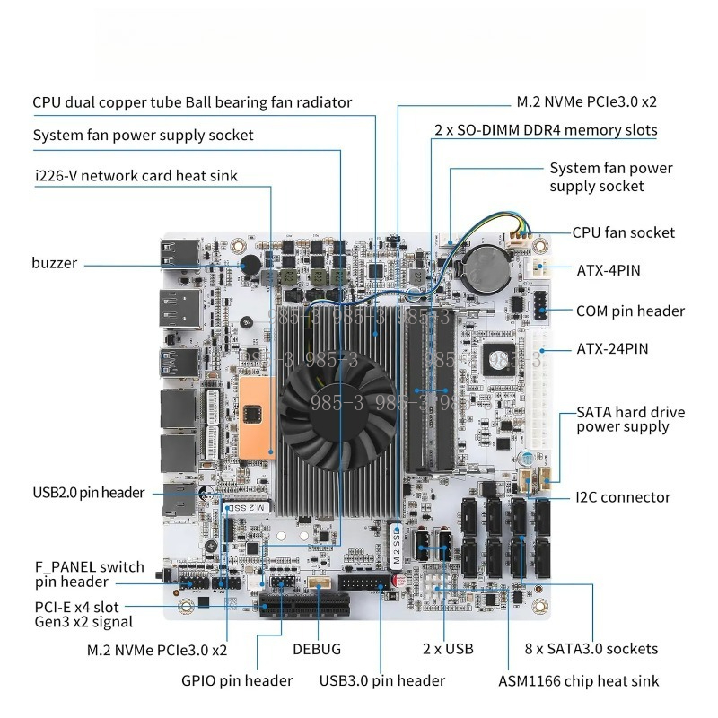 ホワイトミニITX M11 NASマザーボード、オンボードi - Nas Motherboard 8 Sata Mini Itx のレビューと価格